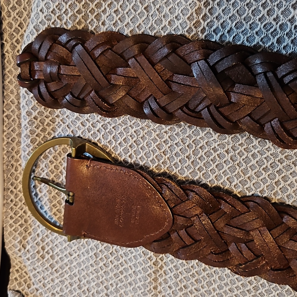 Wide RALPH LAUREN woven leather belt excellent preloved condition fit size 18-22 - Picture 15 of 16